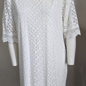 Sandra Darren Elegant Ivory Lace Dress Sz 10 NWT
